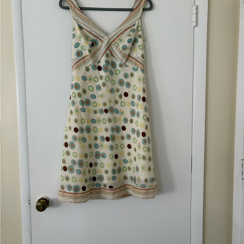 Tailor B. Moss Cream and White Spaghetti Strap Sundress